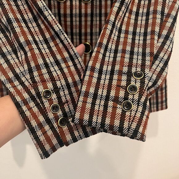 Cabi Jazzy Jacket Toffee Plaid Double Breasted Tartan Blazer 4118 Women Large - Picture 5 of 11